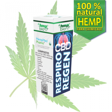 Ulei CBD - Ulei de Canepa Ozonat CBD 2000mg, Respiro Regen, HempMedPharma, 10ml
