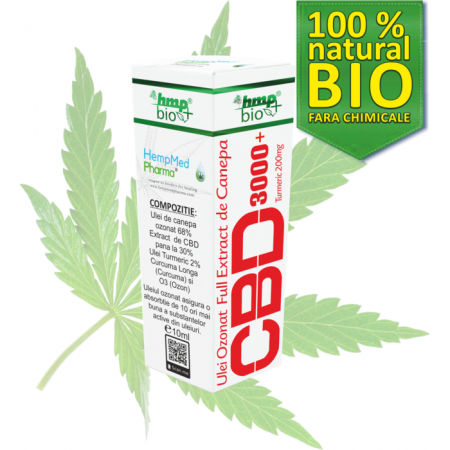 Ulei Ozonat cu CBD - Ulei de Canepa Ozonat CBD 30%, 3000mg, HempMedPharma, 10ml