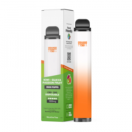 Vaporizator CBD - Vaporizator CBD + CBG, Orange County CBD, Kiwi Guava Passion Fruit, 1000mg