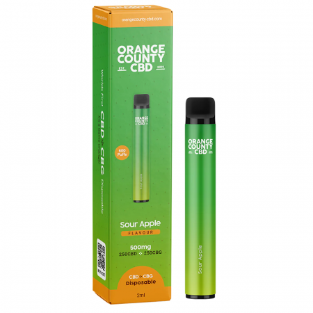 Vaporizator CBD - Vaporizator CBD + CBG, Orange County CBD, Sour Apple, 500mg