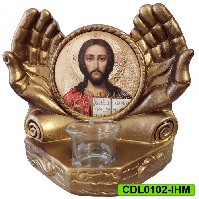Candela ceramica Iisus Hristos CDL0102-IHM maro [1]