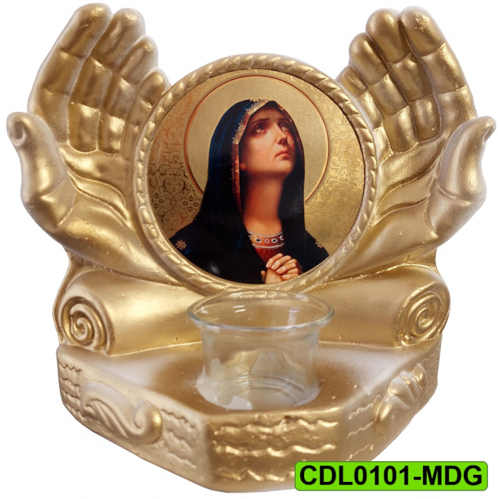 Candela ceramica Maica Domnului CDL0101-MDG aurie [1]