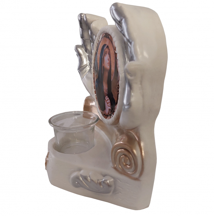 Candela ceramica Maica Domnului CDL0101-MDA alba [3]