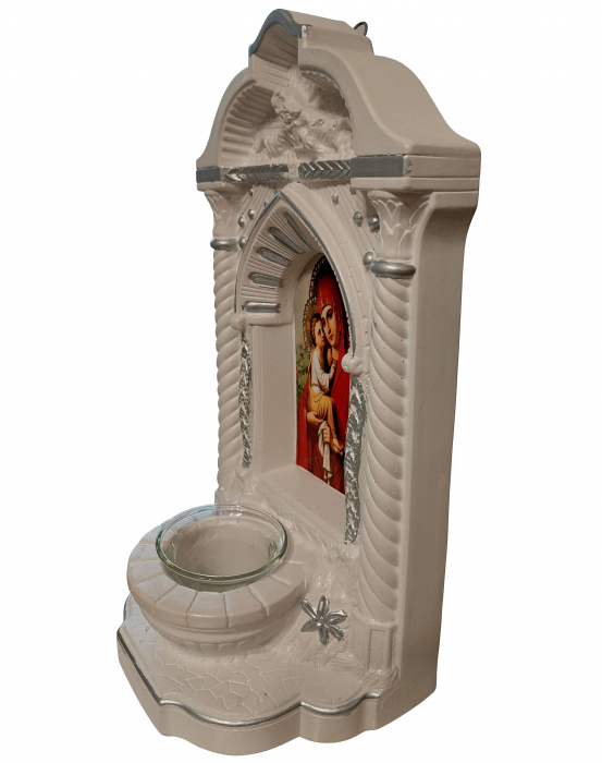 Candela ceramica Maica Domnului CDL0120-MDG alba [3]