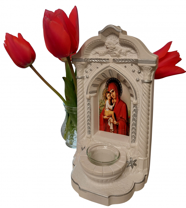 Candela ceramica Maica Domnului CDL0120-MDG alba [4]