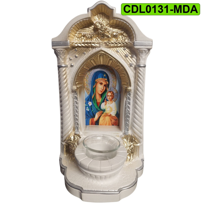 Candela ceramica Maica Domnului CDL0131-MDA alba [2]