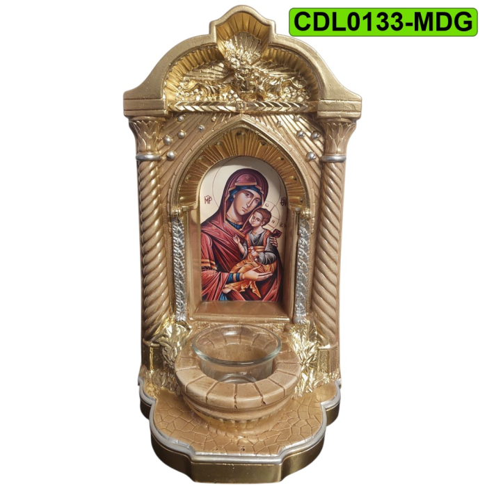 Candela ceramica Maica Domnului CDL0133-MDG aurie [2]