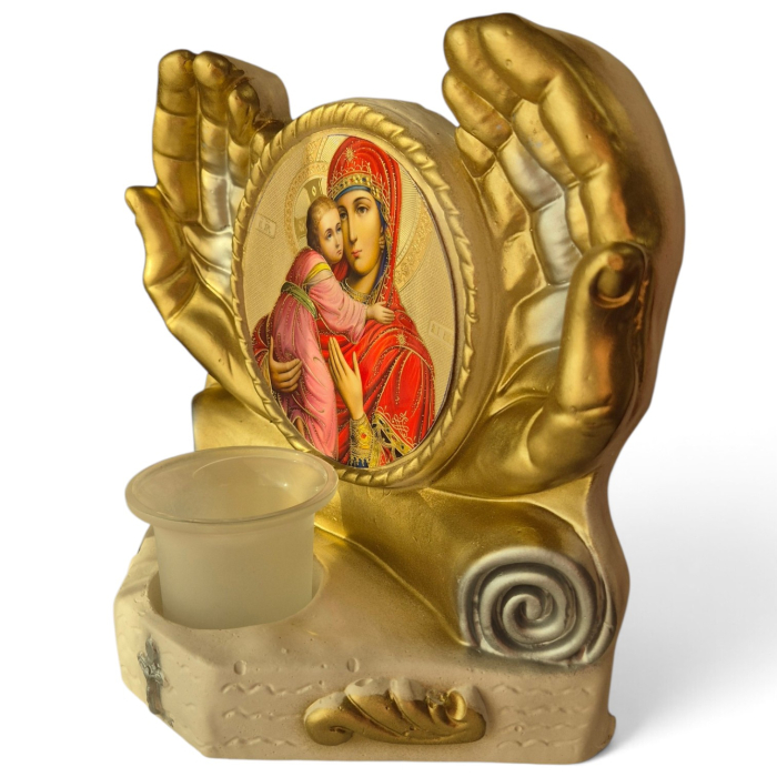 Candela ceramica Maica Domnului CDL0203-MDG aurie [4]