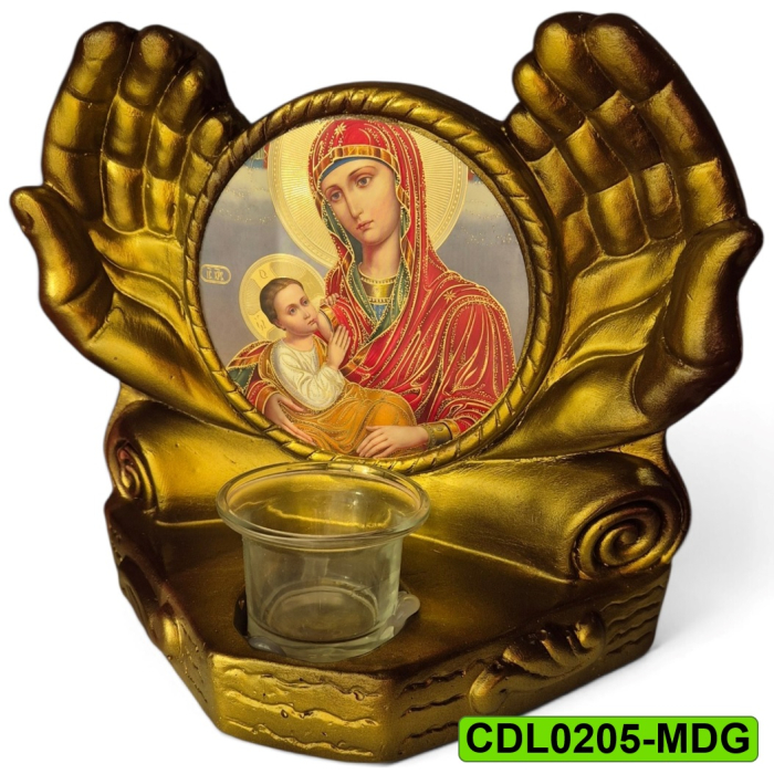 Candela ceramica Maica Domnului CDL0205-MDG aurie [2]
