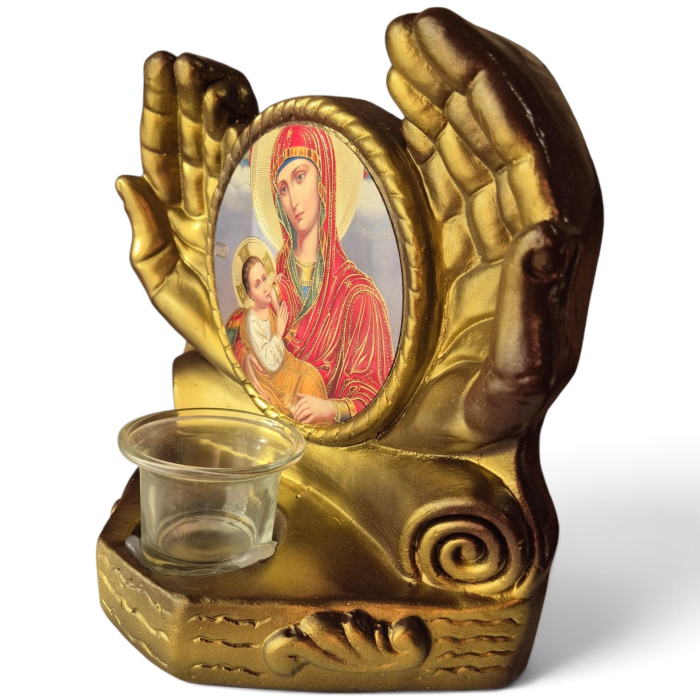 Candela ceramica Maica Domnului CDL0205-MDG aurie [4]