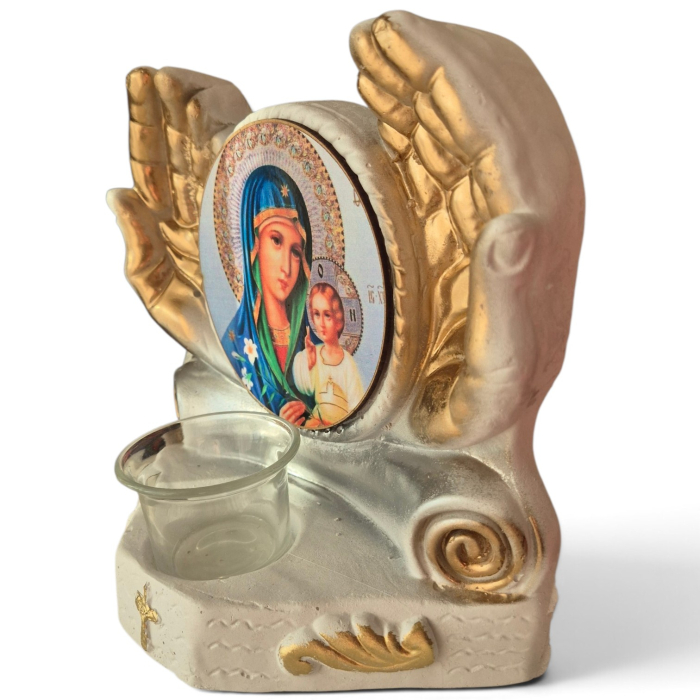 Candela ceramica Maica Domnului CDL0206-MDG alba [4]