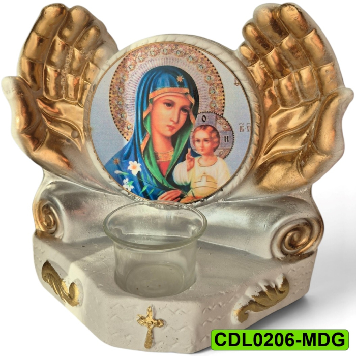 Candela ceramica Maica Domnului CDL0206-MDG alba [2]