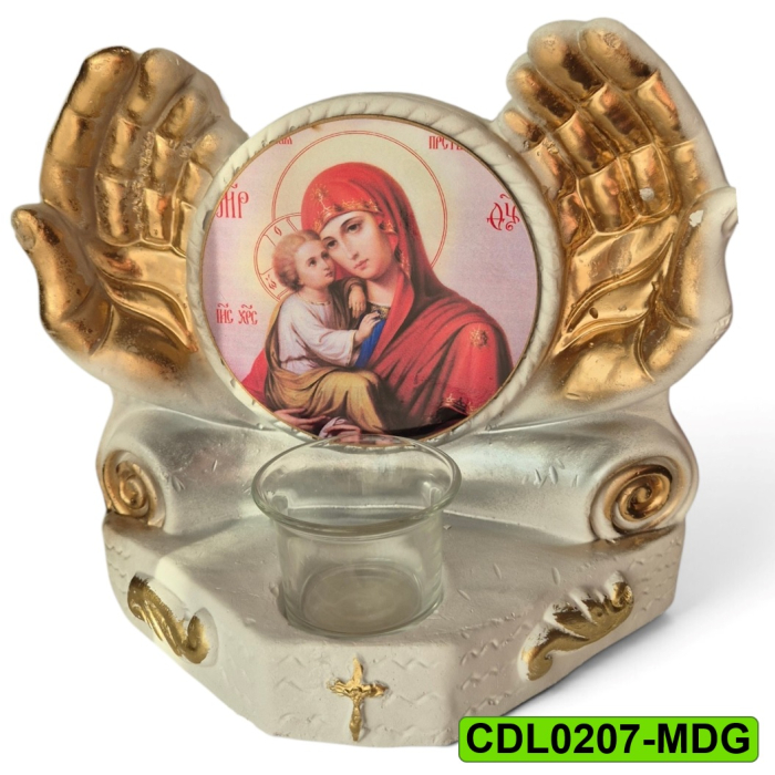 Candela ceramica Maica Domnului CDL0207-MDG alba [2]