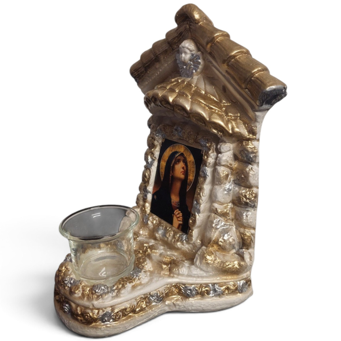 Candela ceramica Maica Domnului CDL0301-MDG aurie [8]