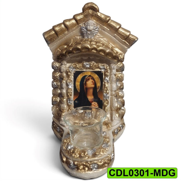 Candela ceramica Maica Domnului CDL0301-MDG aurie [2]