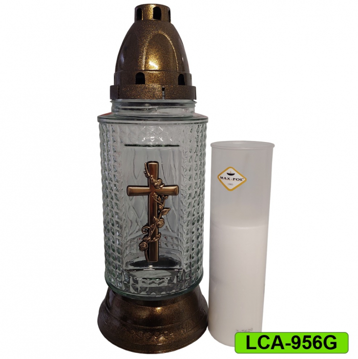 Felinar sticla cu lumanare LCA-956G [2]