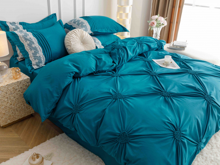 Lenjerie bumbac cu broderie, pat dublu, 6 piese, LJP0929-2C6 [2]