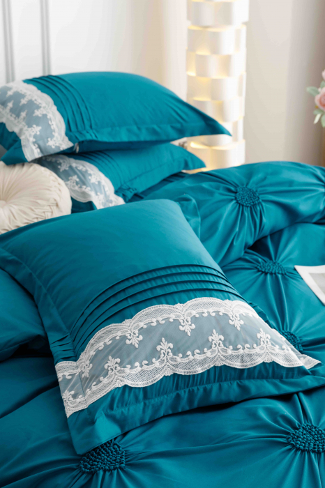 Lenjerie bumbac cu broderie, pat dublu, 6 piese, LJP0929-2C6 [7]
