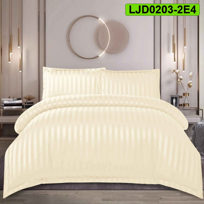 Lenjerie Damasc pentru pat dublu, 4 piese, cearsaf cu elastic, LJD0203-2E4 [3]