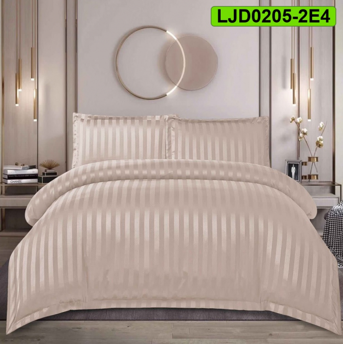 Lenjerie Damasc pentru pat dublu, 4 piese, cearsaf cu elastic, LJD0205-2E4 [3]