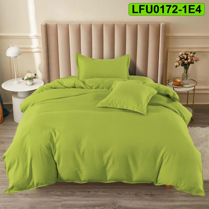 Lenjerie finet uni pentru pat simplu, 4 piese, cearsaf cu elastic, LFU0172-1E4 [1]