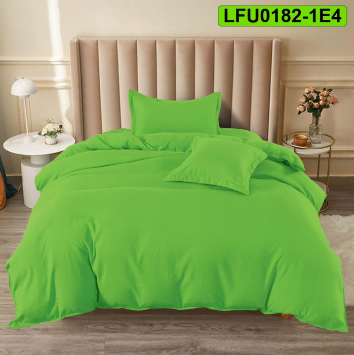 Lenjerie finet uni pentru pat simplu, 4 piese, cearsaf cu elastic, LFU0182-1E4 [1]
