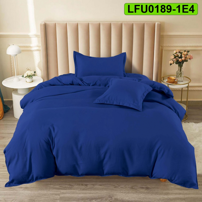 Lenjerie finet uni pentru pat simplu, 4 piese, cearsaf cu elastic, LFU0189-1E4 [1]