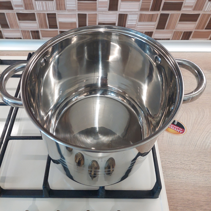 Oala inox cu capac sticla Edenberg EB-107 6.8L 22x19 cm [2]