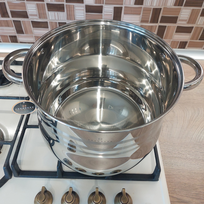 Oala inox cu capac sticla Edenberg EB-113 13.6L 28x22 cm [2]