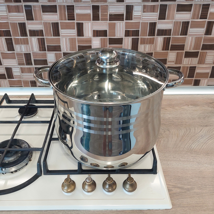 Oala inox cu capac sticla Edenberg EB-116 16.3L 30x23 cm [1]