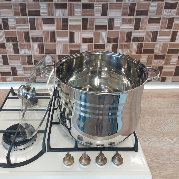 Oala inox cu capac sticla Edenberg EB-116 16.3L 30x23 cm [3]