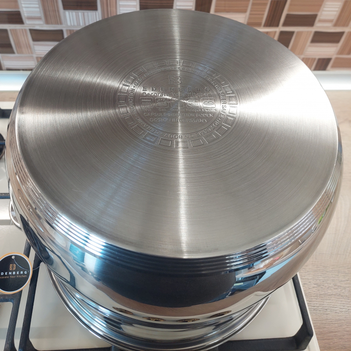 Oala inox cu capac sticla Edenberg EB-116 16.3L 30x23 cm [4]