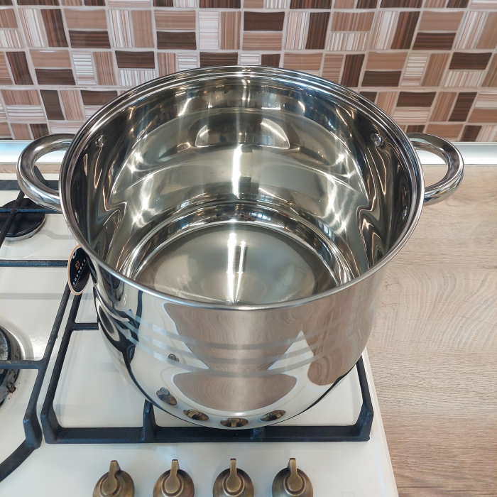 Oala inox cu capac sticla Edenberg EB-111 11.2L 26x21 cm [2]
