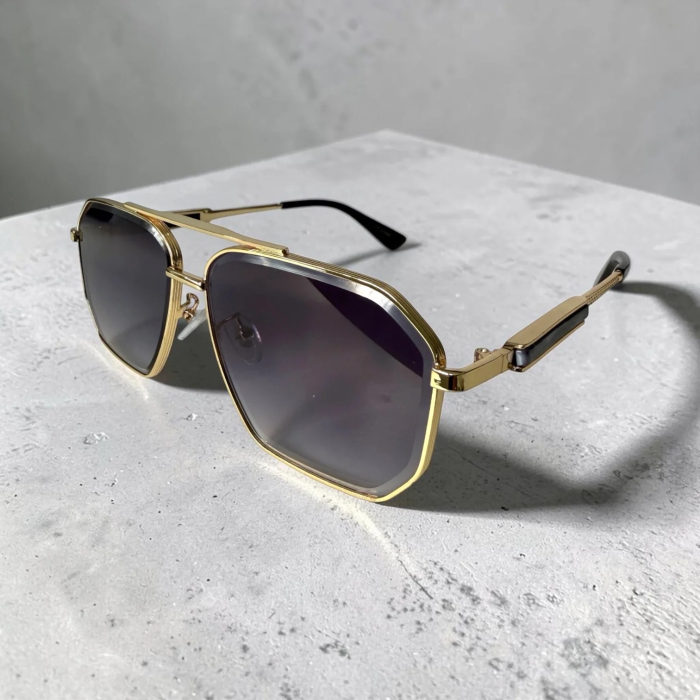 Ochelari de soare unisex cu toc cadou OSX48 aurii [6]