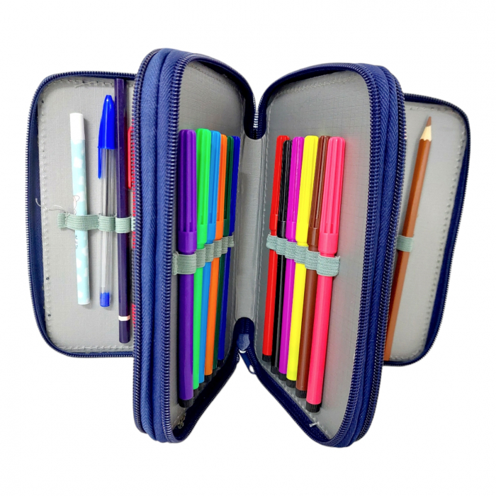 Penar echipat cu 34 piese, 3 compartimente P317 bleumarin [2]