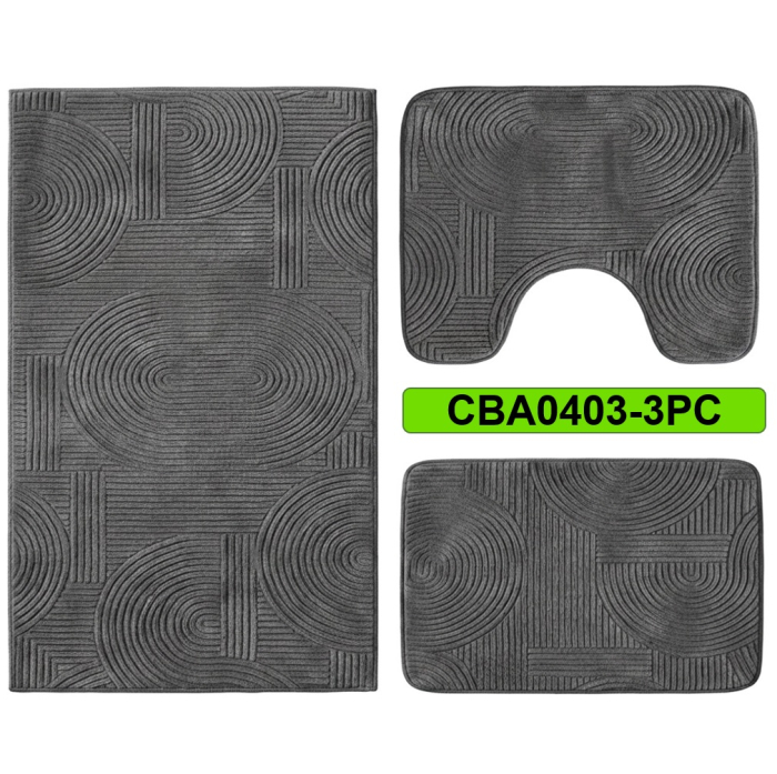 Set 3 covorase baie antiderapante CBA0403-3PC antracit [2]