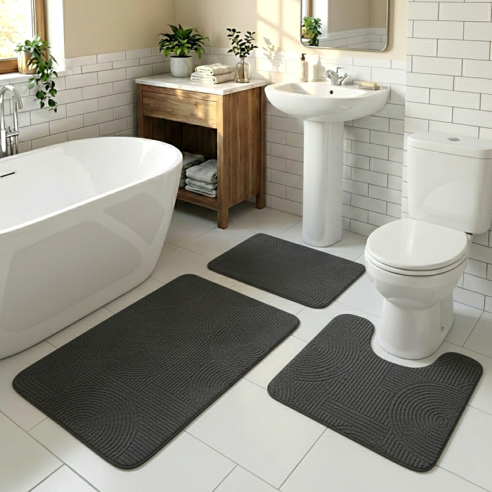 Set 3 covorase baie antiderapante CBA0403-3PC antracit [2]