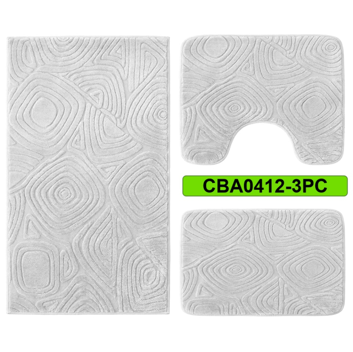 Set 3 covorase baie antiderapante CBA0412-3PC alb [2]
