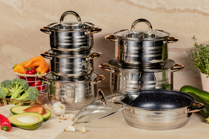 Set vase din inox 12 piese Edenberg EB-3998 [13]