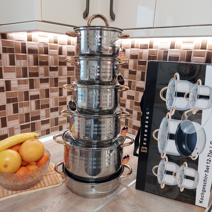 Set vase din inox 12 piese Edenberg EB-3998 [10]
