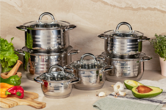Set vase din inox 12 piese Edenberg EB-3999 [10]