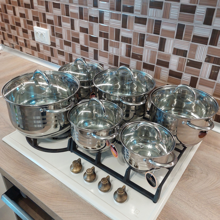 Set vase din inox 12 piese Edenberg EB-3999 [6]