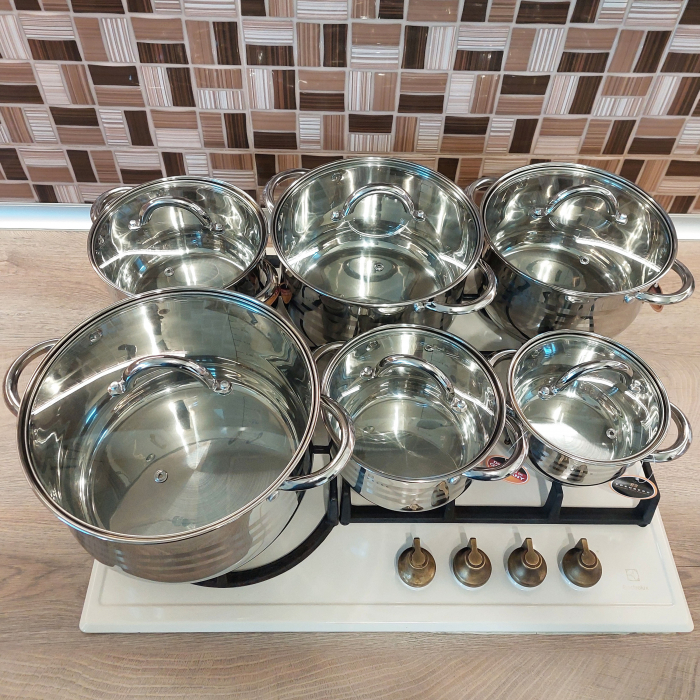 Set vase din inox 12 piese Edenberg EB-3999 [5]