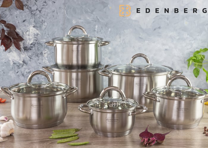 Set vase din inox 12 piese Edenberg EB-4000 [11]