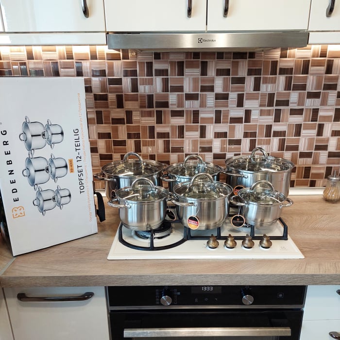 Set vase din inox 12 piese Edenberg EB-4000 [7]