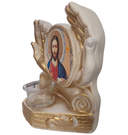 Candela ceramica Iisus Hristos CDL0102-IHB alba [2]