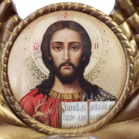 Produse de cult religios - Candela ceramica Iisus Hristos CDL0102-IHM maro