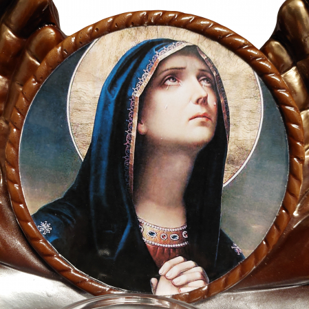 Produse de cult religios - Candela ceramica Maica Domnului CDL0101-MDM maro