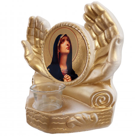 Candela ceramica Maica Domnului CDL0101-MDG aurie [2]