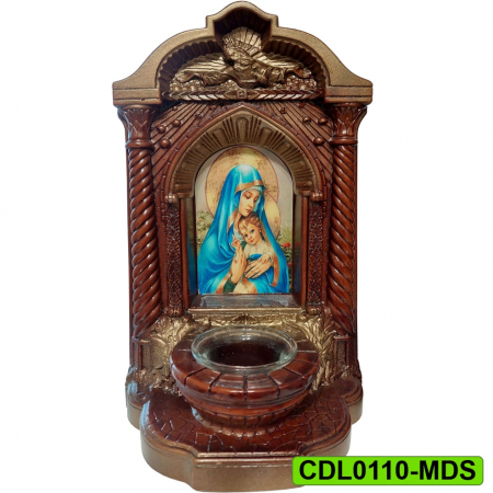 Produse de cult religios - Candela ceramica Maica Domnului CDL0110-MDS maro